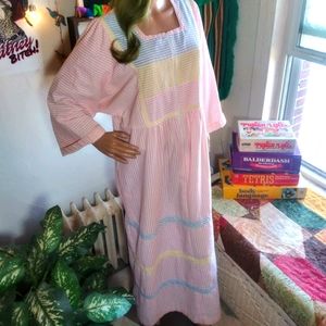 Vintage 80s halfzip housecoat